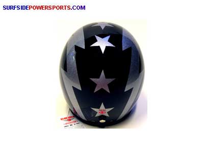 DAVIDA CLASSIC JET METAL FLAKE THUNDERBOLT TWO TONE HELMET