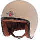 DAVIDA CLASSIC JET CREAM W/BROWN LEATHER HELMET