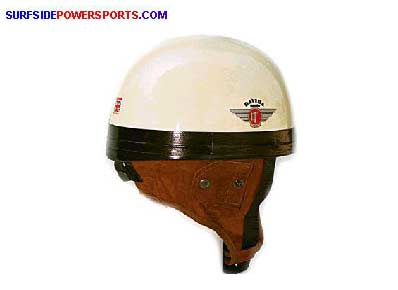 DAVIDA CLASSIC CREAM W/ BROWN LEATHER TWO-TONE HELMET