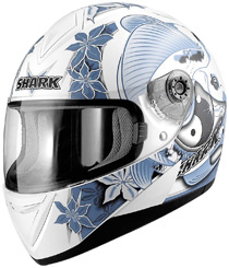 Shark S650 Ikebana Matte White/Blue/Blue Helmet