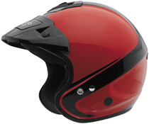 KBC Tour-Com Stripe Red/Black Helmet