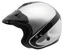 KBC Tour-Com Stripe Silver/Black Helmet