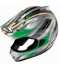 Suomy Spectre Silver/Green Helmet